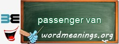 WordMeaning blackboard for passenger van